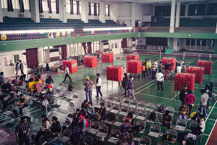 Yanhsui Fireworks Festival  - The school gymnasium, where we prepared the rocket rackets